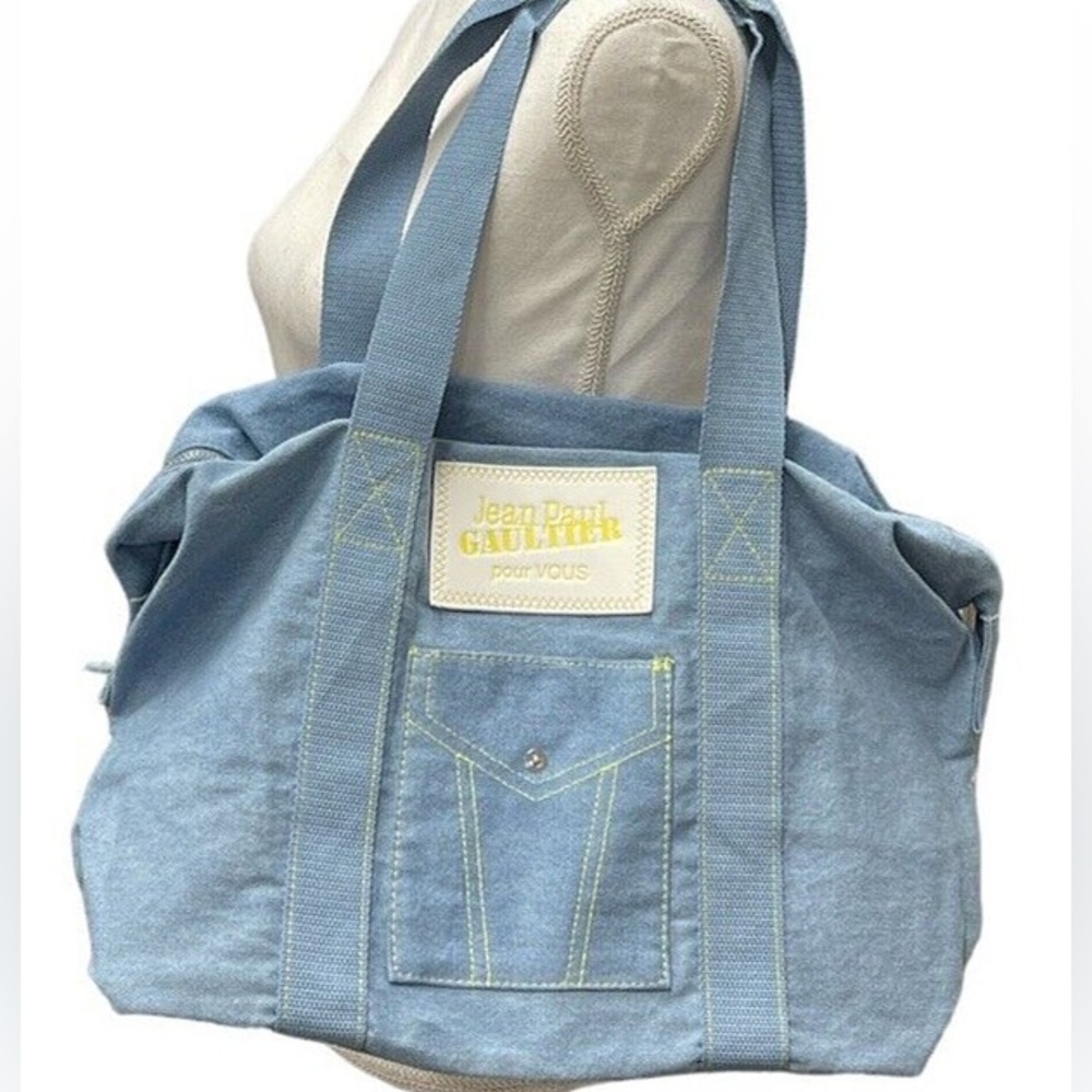 Jean Paul Gaultier denim duffle bag unisex travel bag new